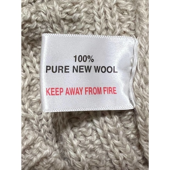 Highland Home Industries Scottish Wool Zip Hoodie Sweater Size M Beige - Picture 7 of 8